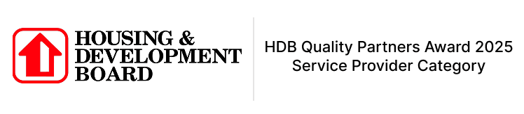 HDB, Housing & Development Board Logo on the left. On the right there is a text that says: HDB Quality Partners Award 2025 Service Provider Category